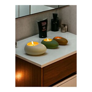Three Drops Dekoratif Tealight Mumluk 3'lü Set | Alaçatı-siyah-beyaz |