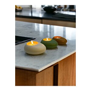 Three Drops Dekoratif Tealight Mumluk 3'lü Set | Alaçatı-siyah-beyaz |