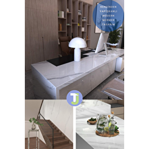 Technojet Kendinden Yapışkanlı Mermer Desen Folyo Mutfak Banyo Tezgah Duvar Masa Kaplama 60cmx500cm