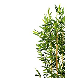 Yapay Yoğun Yapraklı Dekoratif Bambu Ağacı 3 Gövde 120cm