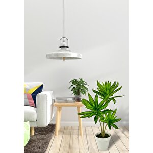 Yapay Çiçek Yeşil Yukka Ağacı 60cm 3dal Salon Çiçeği Beyaz Saksılı Yapay Bitki