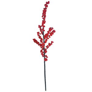 Yapay Çiçek Kokina Uzun Dal 90cm Yılbaşı Çiçeği Red Berry