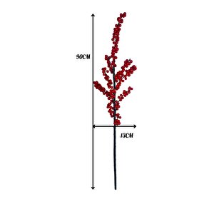 Yapay Çiçek Kokina Uzun Dal 90cm Yılbaşı Çiçeği Red Berry