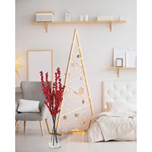 Yapay Çiçek Kokina Uzun Dal 90cm Yılbaşı Çiçeği Red Berry