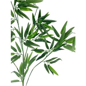 Yapay Çiçek Bambu Dalı Doğal Görünüm Tek Dal Kumaş Yapraklı Uzun Dal 120*50cm