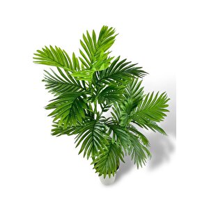 Yapay Çiçek Areka Palmiye Ağacı 85cm 2dal Salon Çiçeği Beyaz Saksılı Yapay Bitki
