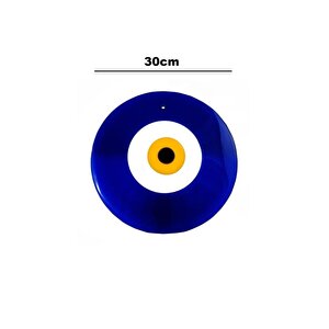 Dev Cam Nazarlık Nazar Boncuğu Lüks Kalite 30cm Çap El Işi Dekoratif Duvar Süsü