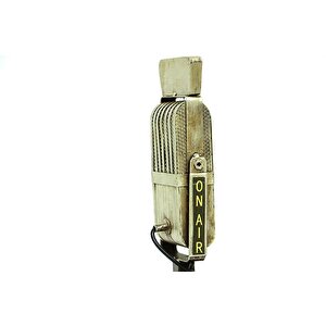 Dekoratif Metal Mikrofon Obje Biblo Vintage Hediyelik