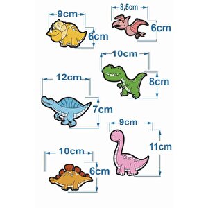 6 Parça Ahşap Sevimli Dinozorlar Çocuk Odası Duvar Dekoru