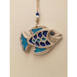 Seramik Mini Balık Dekoratif Duvar Süsü 16x10 Cm