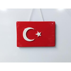 Seramik Türk Bayrağı 23x15 Cm