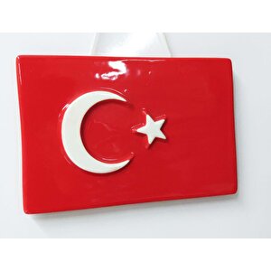 Seramik Türk Bayrağı 23x15 Cm