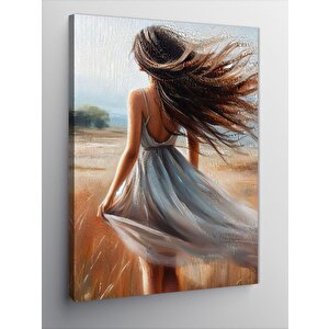Kanvas Tablo Rüzgarda Kadın 70x100 cm