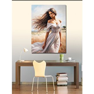 Kanvas Tablo Rüzgarlı Kadın 100x140 cm