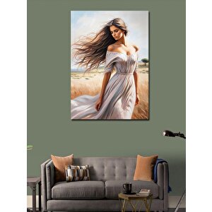 Kanvas Tablo Rüzgarlı Kadın 100x140 cm
