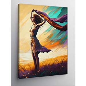 Kanvas Tablo Rüzgarda Saçlı Kadın 70x100 cm