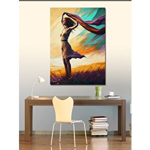 Kanvas Tablo Rüzgarda Saçlı Kadın 70x100 cm