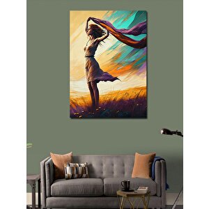 Kanvas Tablo Rüzgarda Saçlı Kadın 70x100 cm