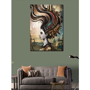 Kanvas Tablo Saç Modeli İle Kadın 100x140 cm