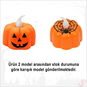 Halloween Bal Kabağı Led Mum, 5cm X 1 Adet