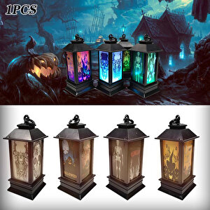 Halloween Korku Işığı Pilli Led Fener, 15cm X 5cm X 1 Adet