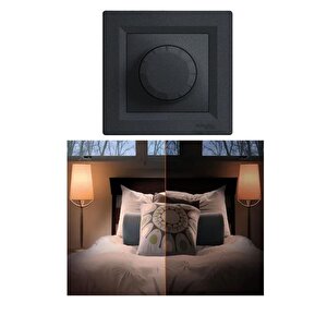 Asfora Antrasit 600va Rl Tip Vavien Dimmer Anahtar - Çerçeveli
