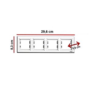 Asfora Antrasit 4'lü Yatay Çerçeve