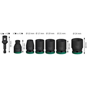 Pro Impact Lokma Ucu Seti 1/2 7li 2608003032
