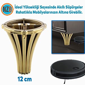 Mobilya Kanepe Koltuk Konsol Tv Ünitesi Baza Ayağı Orta Sehpası Ayak Ayakları 12 Cm Altın
