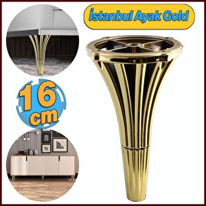 Mobilya Konsol Kanepe Koltuk Tv Ünitesi Baza Ayağı Orta Sehpası Ayakları 16 Cm Gold Altın