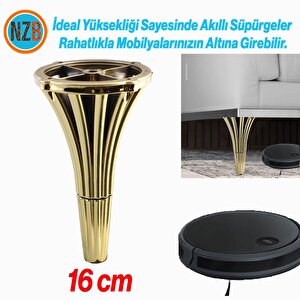 Mobilya Konsol Kanepe Koltuk Tv Ünitesi Baza Ayağı Orta Sehpası Ayakları 16 Cm Gold Altın