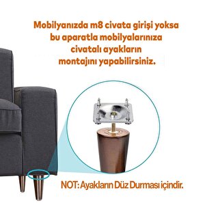 4 Adet Aparatlı Ahşap Mobilya Ayağı 50 Cm Sehpa Zigon Orta Masa Puf Tabure Tv Ünitesi Ayakları M8