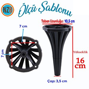Konsol Mobilya Kanepe Koltuk Tv Ünitesi Baza Ayağı Orta Sehpası Ayak Ayakları 16 Cm Siyah
