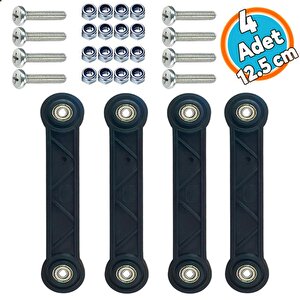 Beşik Sallama Aparatı (i̇ki Delik Arası 12.5 Cm) Çocuk Bebek Beşiği Takımı Aparatı Seti Siyah 4 Adet