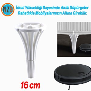 Mobilya Kanepe Koltuk Konsol Tv Ünitesi Baza Ayağı Orta Sehpası Ayak Ayakları 16 Cm Beyaz