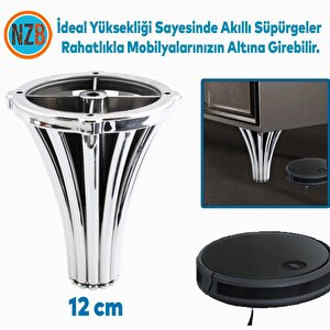 Mobilya Kanepe Koltuk Konsol Tv Ünitesi Baza Ayağı Orta Sehpası Ayak Ayakları 12 Cm Krom
