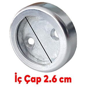 Yuvarlak Askı Flanşı Metal Kapaklı Flanş Dolap Elbise Askı Aparatı Krom (2 Adet)