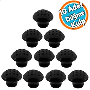 10 Adet Mobilya Düğme Kulp Çekmece Dolap Kapak Kulpu Kulbu Siyah Metal Kulp