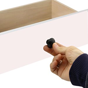 10 Adet Mobilya Düğme Kulp Çekmece Dolap Kapak Kulpu Kulbu Siyah Metal Kulp