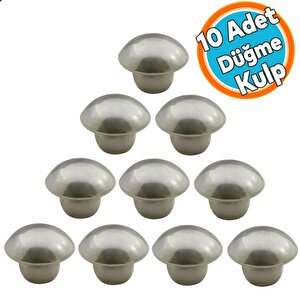 10 Adet Düğme Kulp Çekmece Dolap Kapak Kolu Kulpu Kulbu Krom Metal Kulp
