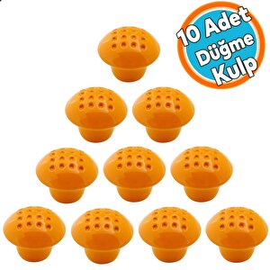 10 Adet Mobilya Kulp Çekmece Dolap Kapak Kulpu Kulbu Turuncu Metal Kulp
