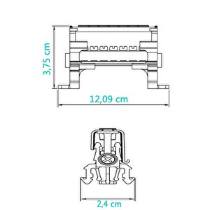 Onka 2064 2/13 80a 15 Delikli Tek Kutuplu Dağıtıcı Ünite 6x5,9 Mm² Nötr Topraklama Barası