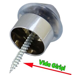 Kapı Stoperi Kapı Altı Durdurucu Tutucu Tamponu Silikonlu Contalı Stopu Vidalı Parlak Krom 35 Mm