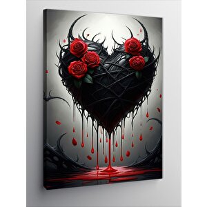 Kanvas Tablo Kanlı Kalp 50x70 cm