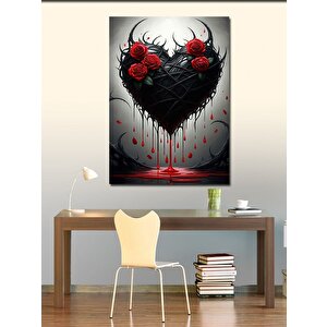 Kanvas Tablo Kanlı Kalp 100x140 cm