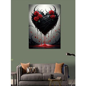 Kanvas Tablo Kanlı Kalp 100x140 cm