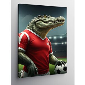 Kanvas Tablo Futbolcu Timsah 70x100 cm