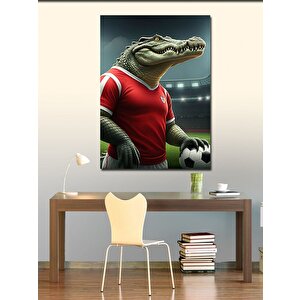 Kanvas Tablo Futbolcu Timsah 70x100 cm