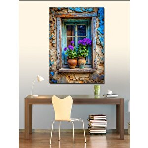 Kanvas Tablo Penceredeki Vazolar 70x100 cm