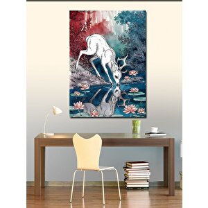 Kanvas Tablo Kadın Ve Kalpler 50x70 cm